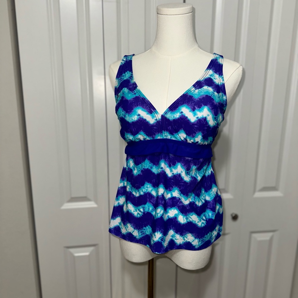 Blue Wave V-Neck Swim Tankini Top